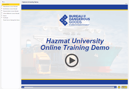 Online Hazmat Training Demo from Hazmat University